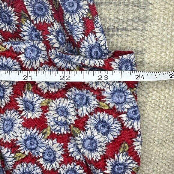 BYER TOO! Dress 11 Red Blue Floral Pockets Long Prairie Cottagecore VTG - Picture 8 of 9